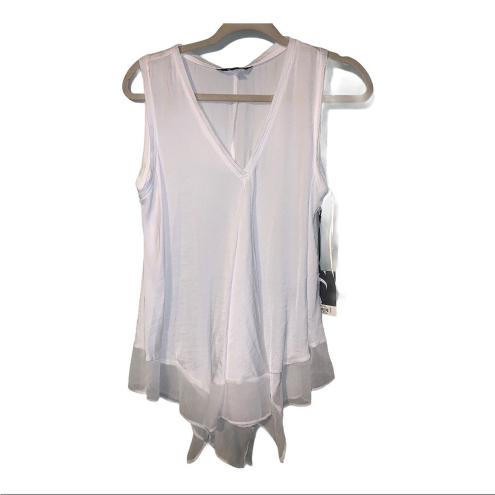 NWT! Women's Simply Vera Vera Wang White Handkerchief Flowy Tank Size XS - Picture 7 of 11